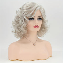 Blonde Bob Wave Wig Short Curly Wig Heat Resistant Synthetic Fiber
