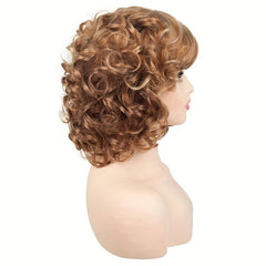 Blonde Bob Wave Wig Short Curly Wig Heat Resistant Synthetic Fiber