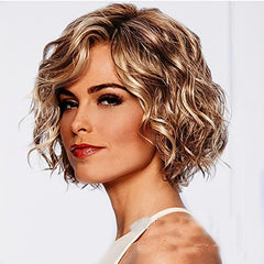 Fashionable Short Curly Hair Wig Heat Resistant Synthetic Fiber Wig