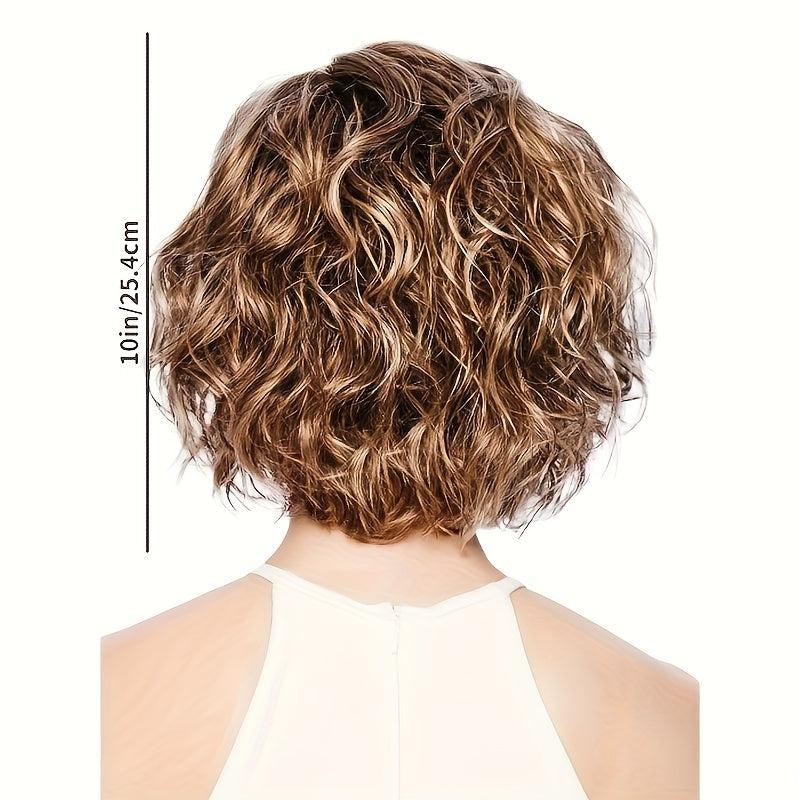Fashionable Short Curly Hair Wig Heat Resistant Synthetic Fiber Wig