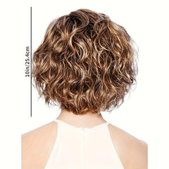 Fashionable Short Curly Hair Wig Heat Resistant Synthetic Fiber Wig