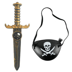 Halloween Plastic Weapon Skeleton Assassin Pirate Dagger & Eye Patch