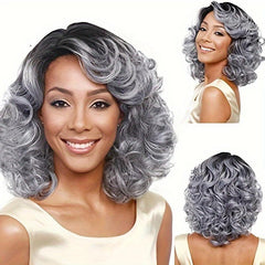 Short Curly Wig Heat Resistant Synthetic Fiber for Daily Party Decors