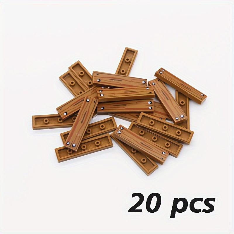 1X4 Wooden Grain Printed Blocks City Wooden Blocks House Accessories
