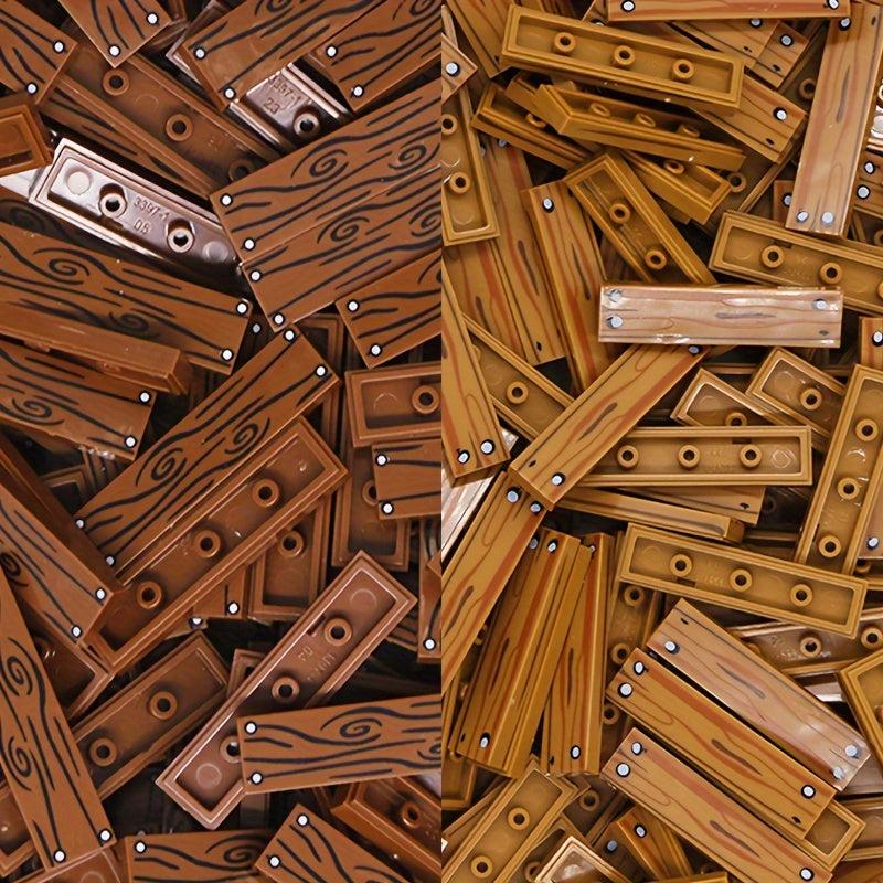 1X4 Wooden Grain Printed Blocks City Wooden Blocks House Accessories
