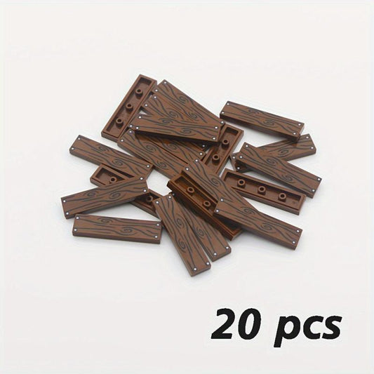 1X4 Wooden Grain Printed Blocks City Wooden Blocks House Accessories