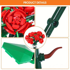 Flower Bouquet Brick DIY Gift Toys Holiday Building Blocks Set