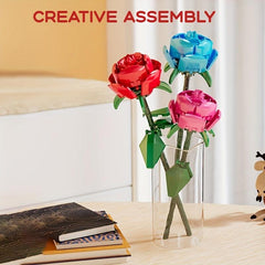 Flower Bouquet Brick DIY Gift Toys Holiday Building Blocks Set