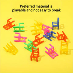 24pcs Stacking Chair Building Block Toy - Interactive Educational Game