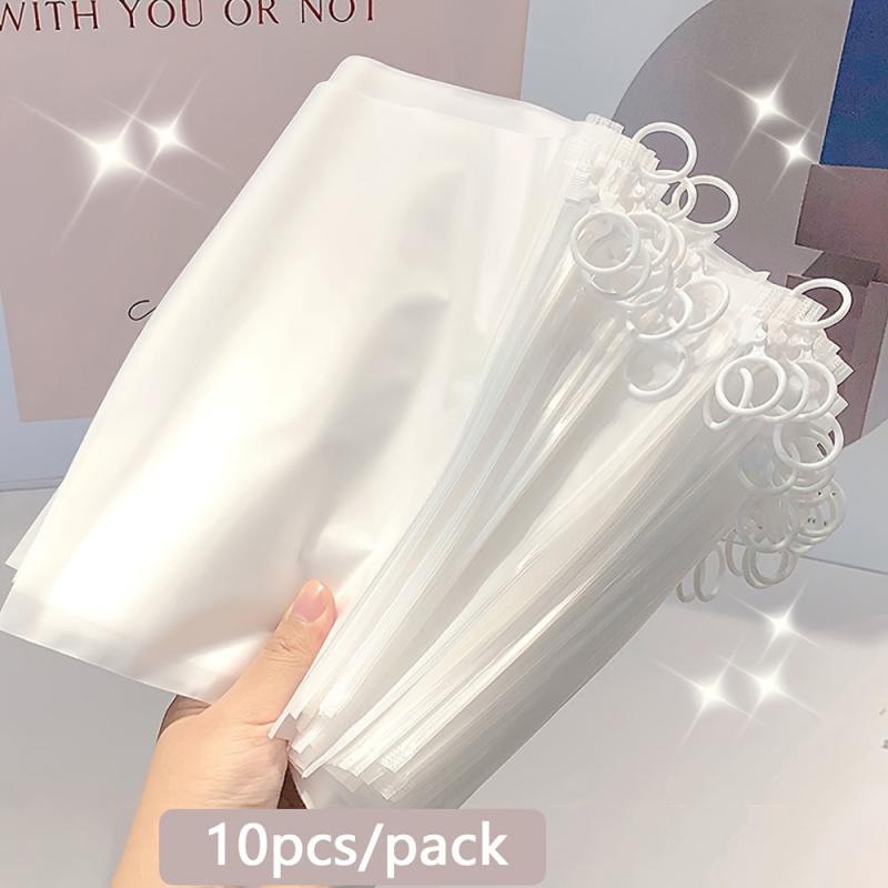10pcs Plastic Zipper Pouch Document Folders Bag Zip File Folders