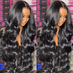 Natural Looking Long Curly Wig with Water Wave Bangs