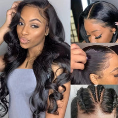 Natural Looking Long Curly Wig with Water Wave Bangs