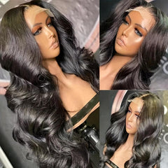 Natural Looking Long Curly Wig with Water Wave Bangs