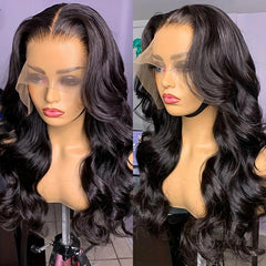 Natural Looking Long Curly Wig with Water Wave Bangs