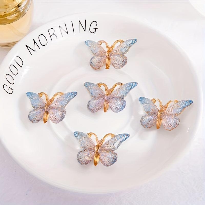 5PCS Girl's Sweet Butterfly Hair Clip Gradient Hair Accessories