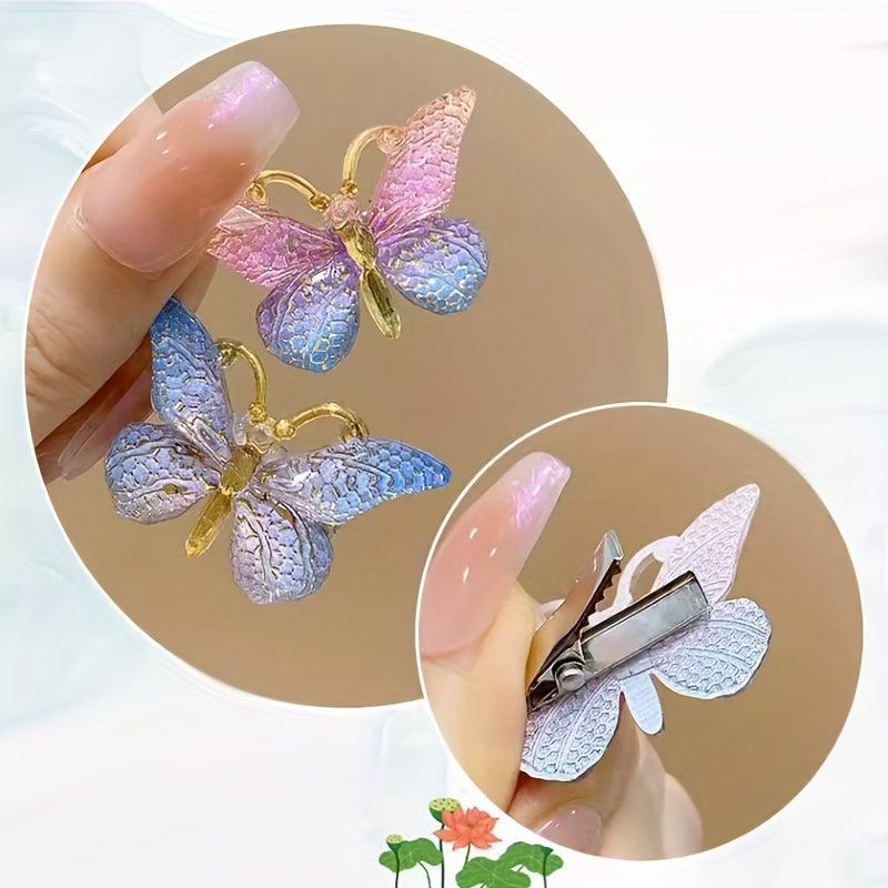 5PCS Girl's Sweet Butterfly Hair Clip Gradient Hair Accessories