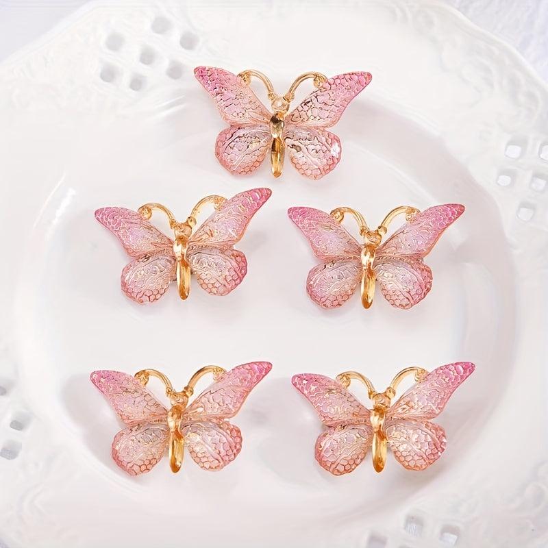 5PCS Girl's Sweet Butterfly Hair Clip Gradient Hair Accessories