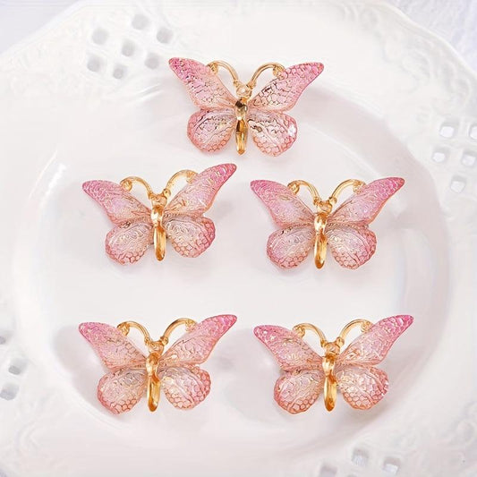 5PCS Girl's Sweet Butterfly Hair Clip Gradient Hair Accessories