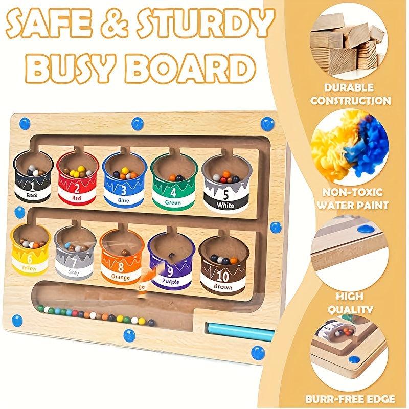 Magnetic Number Maze Montessori Wooden Puzzle Game Board