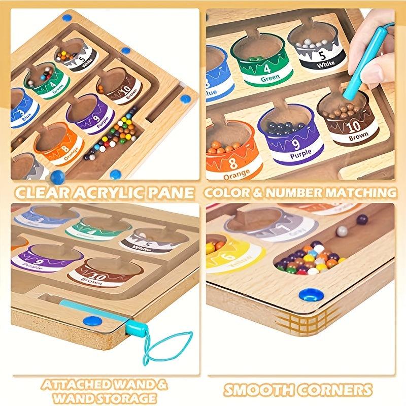 Magnetic Number Maze Montessori Wooden Puzzle Game Board