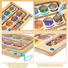 Magnetic Number Maze Montessori Wooden Puzzle Game Board