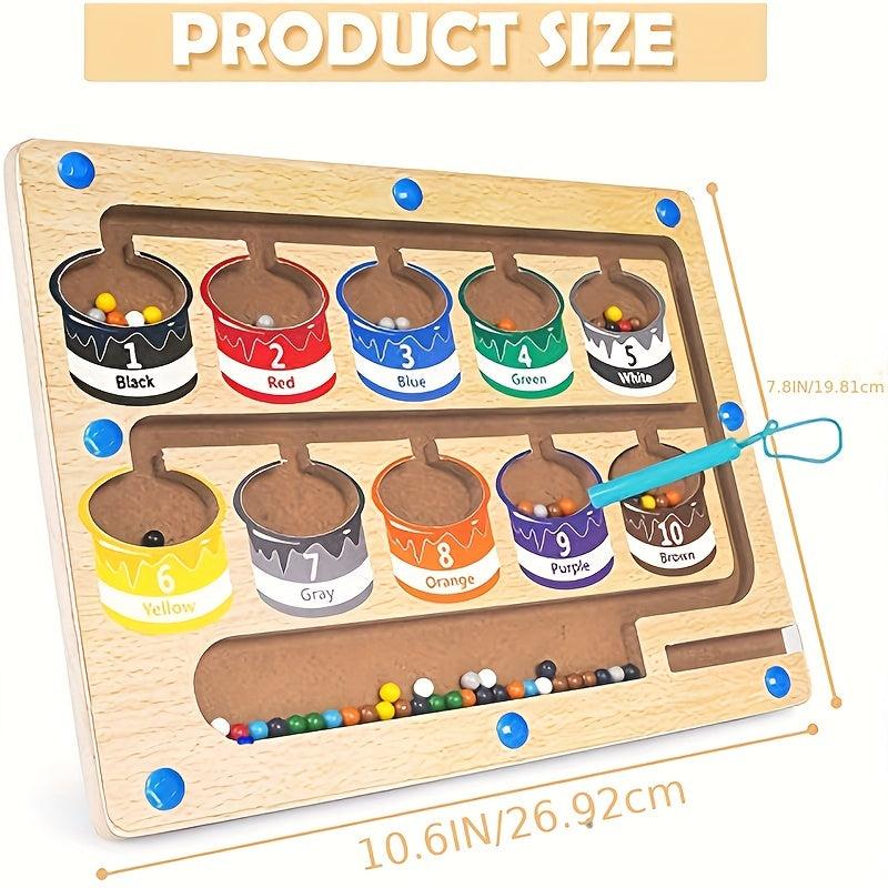 Magnetic Number Maze Montessori Wooden Puzzle Game Board