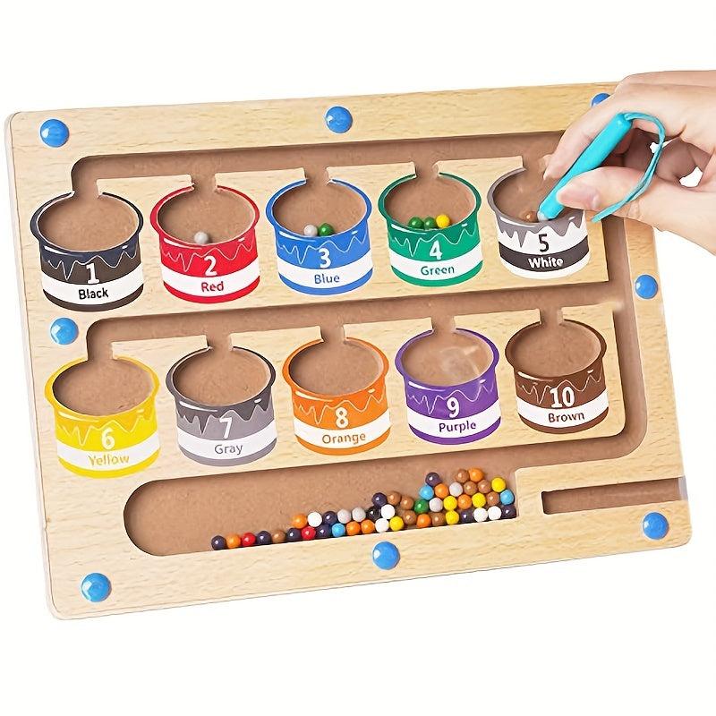Magnetic Number Maze Montessori Wooden Puzzle Game Board