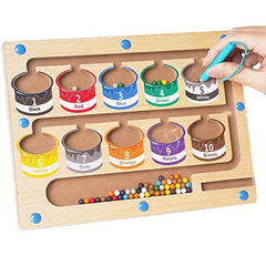 Magnetic Number Maze Montessori Wooden Puzzle Game Board