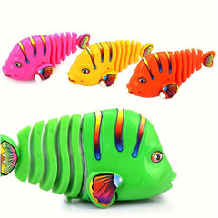 1 Pc Plastic Wind Up Wiggle Fish Toy Eye-Catching & Wear-Resistant Clockwork Toy