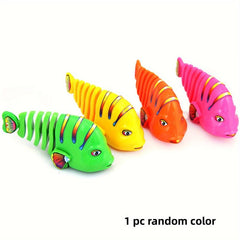 1 Pc Plastic Wind Up Wiggle Fish Toy Eye-Catching & Wear-Resistant Clockwork Toy