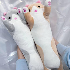 Long Strip Cat Pillow Kitten Doll Plush Toy Sleeping Doll Gift