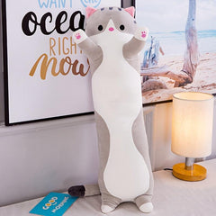 Long Strip Cat Pillow Kitten Doll Plush Toy Sleeping Doll Gift