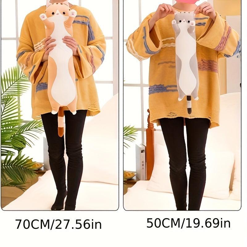 Long Strip Cat Pillow Kitten Doll Plush Toy Sleeping Doll Gift