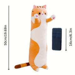Long Strip Cat Pillow Kitten Doll Plush Toy Sleeping Doll Gift
