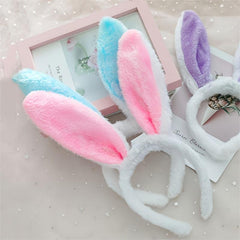 Soft Rabbit Ears Elastic Headband Plush Toy for Girls Gift