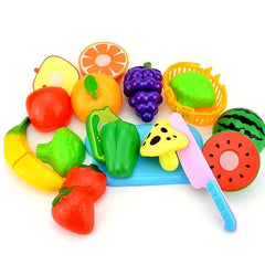 24Pcs Fun Cut Food Fruit and Vegetable Toys for Kids Pretend Food Toy Set