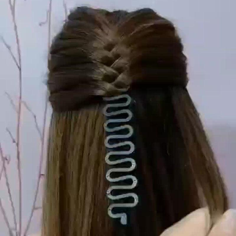 Hair Braiding Tool for Fishbone Braid Hairstyles - Bun Maker Hair Accessory