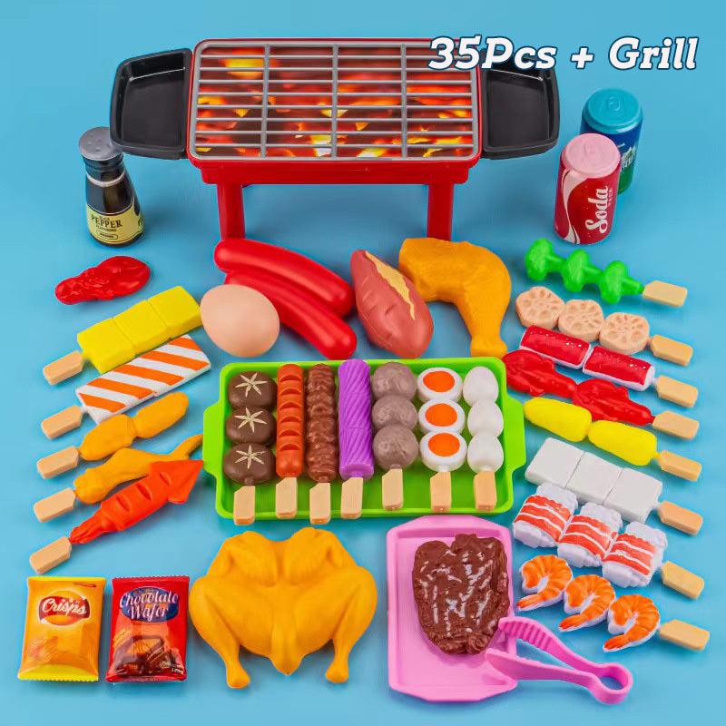 Kitchen Pretend Play Toys Barbecue Set Cooking Toys Gift For Kids