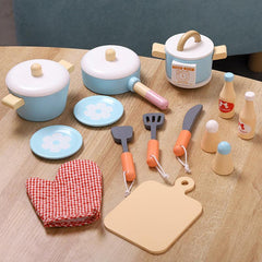 Kids Wooden Bread Maker Mixer Toy Kitchen Set