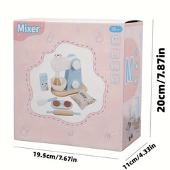 Kids Wooden Bread Maker Mixer Toy Kitchen Set