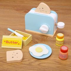 Kids Wooden Bread Maker Mixer Toy Kitchen Set