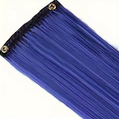 Rainbow Clip In Hair Extensions for Girls - Colorful Synthetic Hairpieces