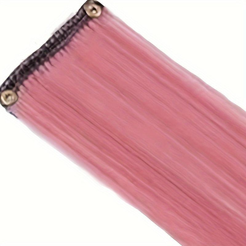 Rainbow Clip In Hair Extensions for Girls - Colorful Synthetic Hairpieces