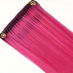 Rainbow Clip In Hair Extensions for Girls - Colorful Synthetic Hairpieces