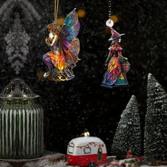 Fairy Witch Hanging Decoration Acrylic Car Christmas Tree Decor