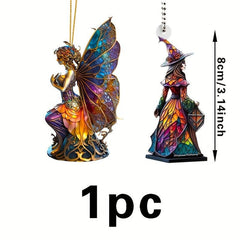 Fairy Witch Hanging Decoration Acrylic Car Christmas Tree Decor