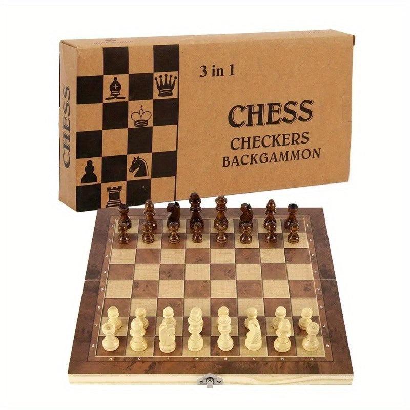 Folding Wooden Chess Board Game for Adults