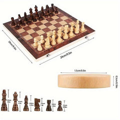Folding Wooden Chess Board Game for Adults
