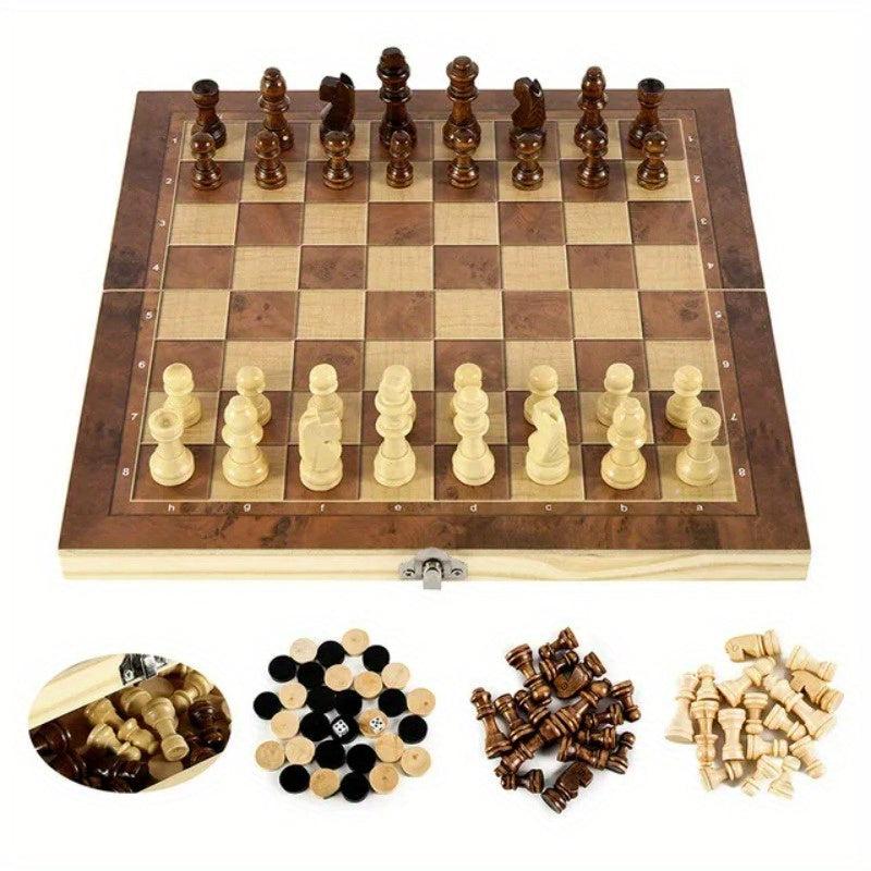 Folding Wooden Chess Board Game for Adults