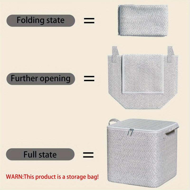 Gray Arrow Pattern Travel Bag Large Capacity Folding Clothes Quilt Blanket